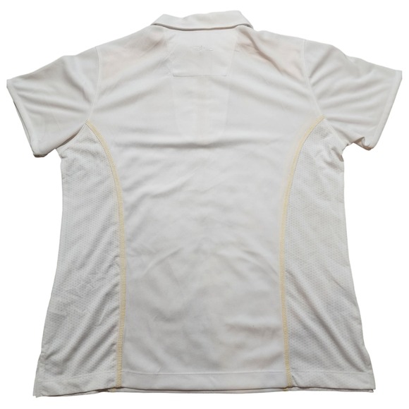 Page & Tuttle CoolSwing Golf Polo Solid White Yellow Shoulder Accent Women's L - Picture 4 of 7